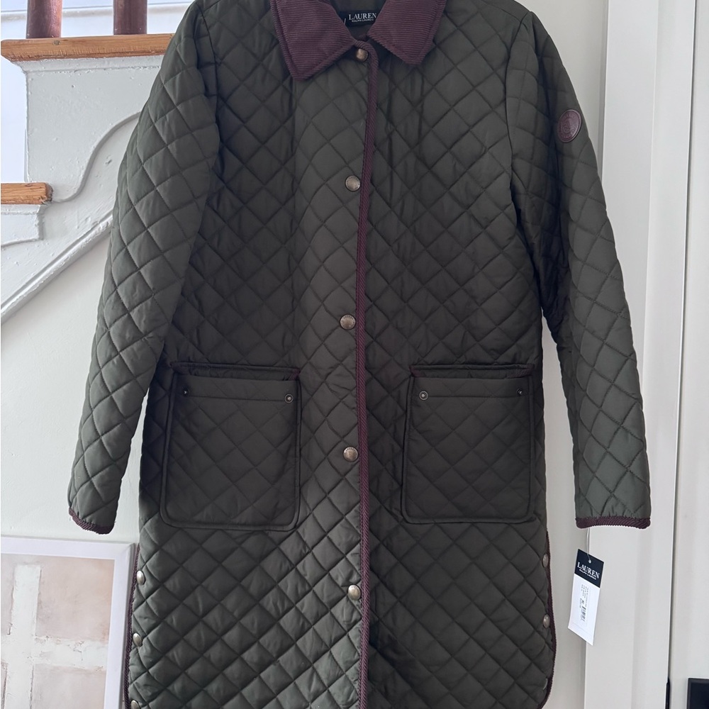 Ralph Lauren Dark Green Quilted Utility Jacket
